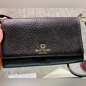 Kate Spade Black Leather Crossbody Wallet